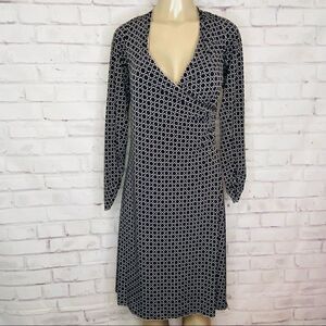 Max Studio Wrap  Brown Geometric Print Dress